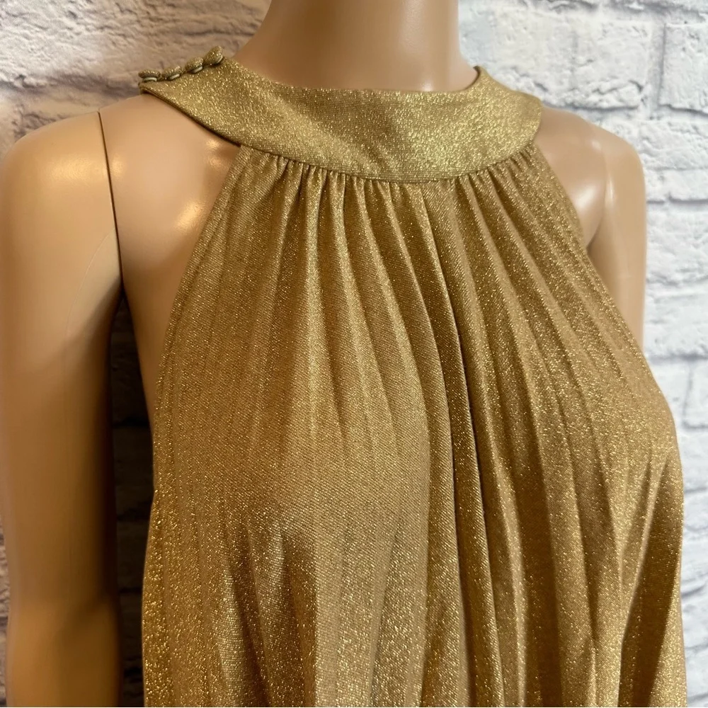 Free People Metallic Shimmer Pleated Mini Love Dress